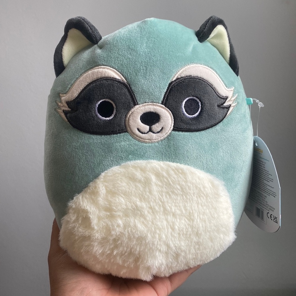 Plush Mint Racoon Stuffed Animal Toy - Soft Comfort Plush